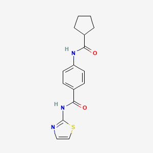 molecular formula C16H17N3O2S B3574447 4-(Cyclopentanecarbonyl-amino)-n-thiazol-2-yl-benzamide 