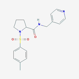 molecular formula C18H21N3O3S B357446 1-[(4-methylphenyl)sulfonyl]-N-(4-pyridinylmethyl)-2-pyrrolidinecarboxamide CAS No. 1043578-78-4