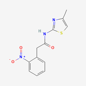 molecular formula C12H11N3O3S B3574469 N-(4-methyl-1,3-thiazol-2-yl)-2-(2-nitrophenyl)acetamide 