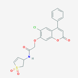 2-[(6-chloro-2-oxo-4-phenyl-2H-chromen-7-yl)oxy]-N-(1,1-dioxido-2,3-dihydro-3-thienyl)acetamide