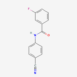 molecular formula C14H9FN2O B3574499 N-(4-cyanophenyl)-3-fluorobenzamide 