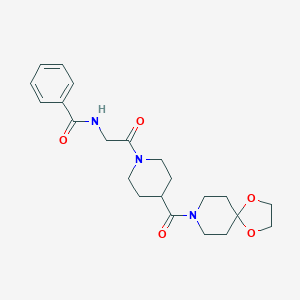 N-{2-[4-(1,4-dioxa-8-azaspiro[4.5]dec-8-ylcarbonyl)-1-piperidinyl]-2-oxoethyl}benzamide