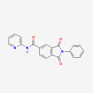 molecular formula C20H13N3O3 B3574584 1,3-dioxo-2-phenyl-N-2-pyridinyl-5-isoindolinecarboxamide 