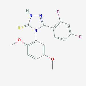 5-(2,4-difluorophenyl)-4-(2,5-dimethoxyphenyl)-4H-1,2,4-triazol-3-yl hydrosulfide