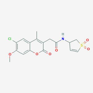 2-(6-chloro-7-methoxy-4-methyl-2-oxo-2H-chromen-3-yl)-N-(1,1-dioxido-2,3-dihydro-3-thienyl)acetamide