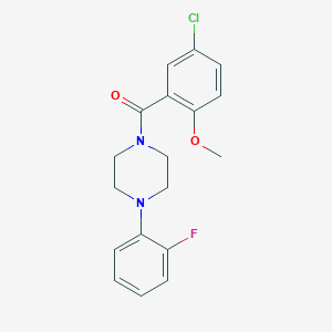 molecular formula C18H18ClFN2O2 B3574643 1-(5-chloro-2-methoxybenzoyl)-4-(2-fluorophenyl)piperazine 