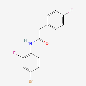 molecular formula C14H10BrF2NO B3574650 N-(4-bromo-2-fluorophenyl)-2-(4-fluorophenyl)acetamide 