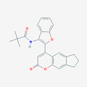 molecular formula C25H23NO4 B357468 2,2-dimethyl-N-[2-(2-oxo-2,6,7,8-tetrahydrocyclopenta[g]chromen-4-yl)-1-benzofuran-3-yl]propanamide CAS No. 921062-93-3