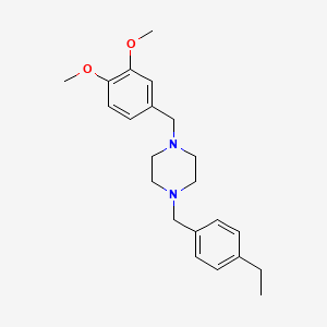 1-[(3,4-dimethoxyphenyl)methyl]-4-[(4-ethylphenyl)methyl]piperazine