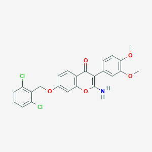 molecular formula C24H19Cl2NO5 B357473 2-amino-7-[(2,6-dichlorobenzyl)oxy]-3-(3,4-dimethoxyphenyl)-4H-chromen-4-one CAS No. 890635-19-5