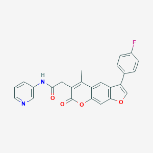molecular formula C25H17FN2O4 B357474 2-[3-(4-fluorophenyl)-5-methyl-7-oxo-7H-furo[3,2-g]chromen-6-yl]-N-(3-pyridinyl)acetamide CAS No. 921068-70-4