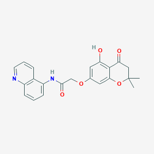 molecular formula C22H20N2O5 B357475 2-[(5-hydroxy-2,2-dimethyl-4-oxo-3,4-dihydro-2H-chromen-7-yl)oxy]-N-(5-quinolinyl)acetamide CAS No. 931309-45-4
