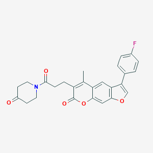 1-{3-[3-(4-fluorophenyl)-5-methyl-7-oxo-7H-furo[3,2-g]chromen-6-yl]propanoyl}-4-piperidinone