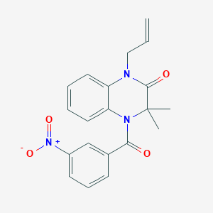 3,3-DIMETHYL-4-(3-NITROBENZOYL)-1-(PROP-2-EN-1-YL)-1,2,3,4-TETRAHYDROQUINOXALIN-2-ONE