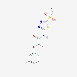 molecular formula C15H19N3O4S2 B357477 2-(3,4-dimethylphenoxy)-N-[5-(ethylsulfonyl)-1,3,4-thiadiazol-2-yl]propanamide CAS No. 905779-15-9