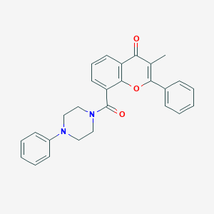 3-methyl-2-phenyl-8-[(4-phenyl-1-piperazinyl)carbonyl]-4H-chromen-4-one