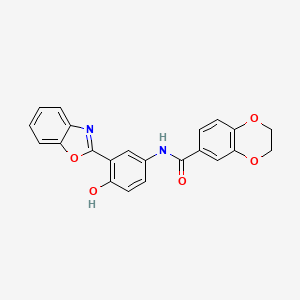 N-[3-(1,3-benzoxazol-2-yl)-4-hydroxyphenyl]-2,3-dihydro-1,4-benzodioxine-6-carboxamide