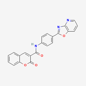 N-[4-([1,3]oxazolo[4,5-b]pyridin-2-yl)phenyl]-2-oxochromene-3-carboxamide