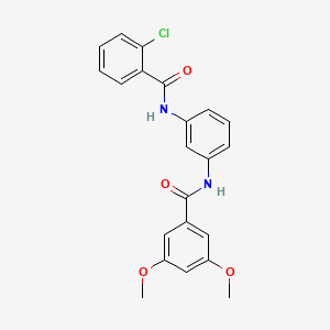 molecular formula C22H19ClN2O4 B3574821 N-[3-[(2-chlorobenzoyl)amino]phenyl]-3,5-dimethoxybenzamide 