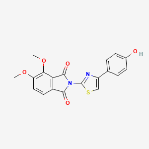 molecular formula C19H14N2O5S B3574842 2-[4-(4-Hydroxyphenyl)-1,3-thiazol-2-yl]-4,5-dimethoxyisoindole-1,3-dione 