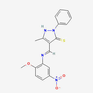 4-{[(2-methoxy-5-nitrophenyl)amino]methylene}-5-methyl-2-phenyl-2,4-dihydro-3H-pyrazole-3-thione