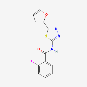 molecular formula C13H8IN3O2S B3574851 N-[5-(furan-2-yl)-1,3,4-thiadiazol-2-yl]-2-iodobenzamide 