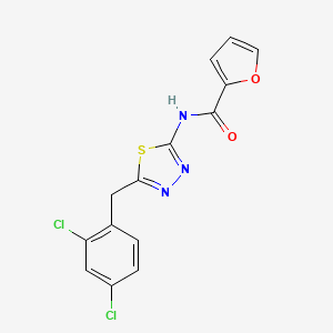 molecular formula C14H9Cl2N3O2S B3574858 N-[5-(2,4-dichlorobenzyl)-1,3,4-thiadiazol-2-yl]-2-furamide 