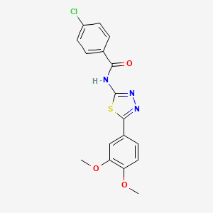 4-chloro-N-[5-(3,4-dimethoxyphenyl)-1,3,4-thiadiazol-2-yl]benzamide