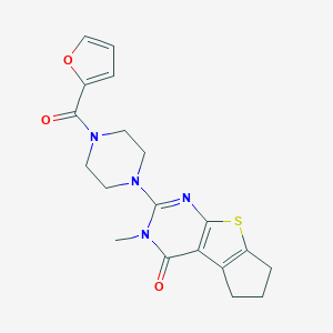 molecular formula C19H20N4O3S B357487 2-[4-(2-furoyl)-1-piperazinyl]-3-methyl-3,5,6,7-tetrahydro-4H-cyclopenta[4,5]thieno[2,3-d]pyrimidin-4-one CAS No. 921085-86-1