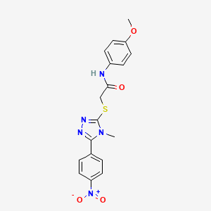 N-(4-methoxyphenyl)-2-{[4-methyl-5-(4-nitrophenyl)-4H-1,2,4-triazol-3-yl]thio}acetamide