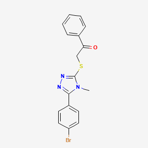 2-{[5-(4-bromophenyl)-4-methyl-4H-1,2,4-triazol-3-yl]thio}-1-phenylethanone