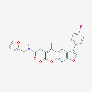 molecular formula C25H18FNO5 B357491 2-[3-(4-fluorophenyl)-5-methyl-7-oxo-7H-furo[3,2-g]chromen-6-yl]-N-(2-furylmethyl)acetamide CAS No. 853901-79-8