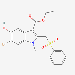 ethyl 6-bromo-5-hydroxy-1-methyl-2-[(phenylsulfonyl)methyl]-1H-indole-3-carboxylate