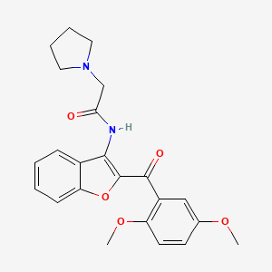 N-[2-(2,5-DIMETHOXYBENZOYL)-1-BENZOFURAN-3-YL]-2-(PYRROLIDIN-1-YL)ACETAMIDE