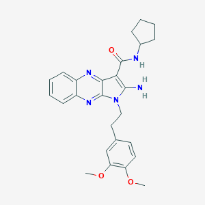 molecular formula C26H29N5O3 B357498 2-amino-N-cyclopentyl-1-[2-(3,4-dimethoxyphenyl)ethyl]-1H-pyrrolo[2,3-b]quinoxaline-3-carboxamide CAS No. 840455-17-6