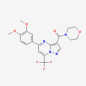 4-[5-(3,4-DIMETHOXYPHENYL)-7-(TRIFLUOROMETHYL)PYRAZOLO[1,5-A]PYRIMIDINE-3-CARBONYL]MORPHOLINE