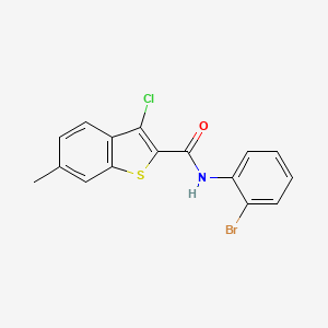 molecular formula C16H11BrClNOS B3575010 N-(2-bromophenyl)-3-chloro-6-methyl-1-benzothiophene-2-carboxamide 