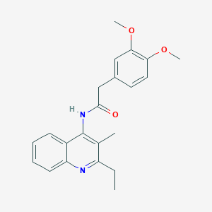 molecular formula C22H24N2O3 B3575022 2-(3,4-dimethoxyphenyl)-N-(2-ethyl-3-methyl-4-quinolinyl)acetamide 