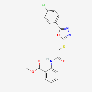 molecular formula C18H14ClN3O4S B3575029 methyl 2-[({[5-(4-chlorophenyl)-1,3,4-oxadiazol-2-yl]thio}acetyl)amino]benzoate 