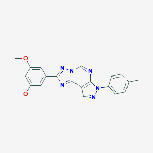 molecular formula C21H18N6O2 B357503 2-(3,5-dimethoxyphenyl)-7-(4-methylphenyl)-7H-pyrazolo[4,3-e][1,2,4]triazolo[1,5-c]pyrimidine CAS No. 848745-54-0