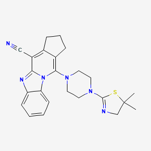 11-[4-(5,5-dimethyl-4,5-dihydro-1,3-thiazol-2-yl)-1-piperazinyl]-2,3-dihydro-1H-cyclopenta[4,5]pyrido[1,2-a]benzimidazole-4-carbonitrile