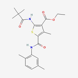 ETHYL 5-[(2,5-DIMETHYLPHENYL)CARBAMOYL]-2-(2,2-DIMETHYLPROPANAMIDO)-4-METHYLTHIOPHENE-3-CARBOXYLATE