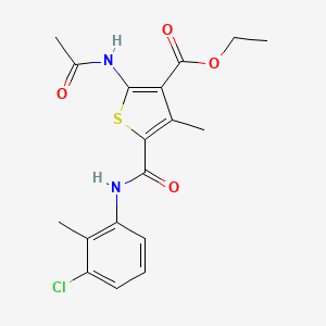 ETHYL 5-[(3-CHLORO-2-METHYLPHENYL)CARBAMOYL]-2-ACETAMIDO-4-METHYLTHIOPHENE-3-CARBOXYLATE