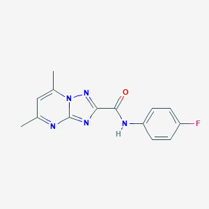 molecular formula C14H12FN5O B357506 N-(4-fluorophenyl)-5,7-dimethyl[1,2,4]triazolo[1,5-a]pyrimidine-2-carboxamide CAS No. 852686-41-0