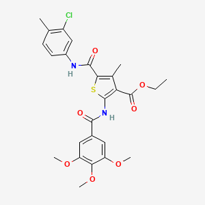 molecular formula C26H27ClN2O7S B3575063 ETHYL 5-[(3-CHLORO-4-METHYLPHENYL)CARBAMOYL]-4-METHYL-2-(3,4,5-TRIMETHOXYBENZAMIDO)THIOPHENE-3-CARBOXYLATE 