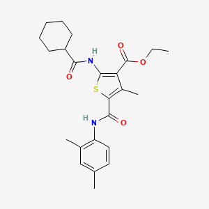 molecular formula C24H30N2O4S B3575065 ETHYL 2-CYCLOHEXANEAMIDO-5-[(2,4-DIMETHYLPHENYL)CARBAMOYL]-4-METHYLTHIOPHENE-3-CARBOXYLATE 