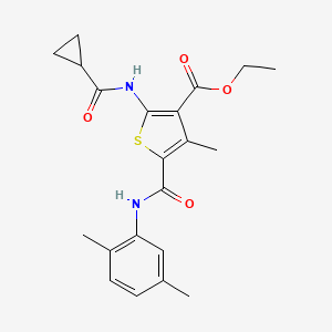 ETHYL 2-CYCLOPROPANEAMIDO-5-[(2,5-DIMETHYLPHENYL)CARBAMOYL]-4-METHYLTHIOPHENE-3-CARBOXYLATE