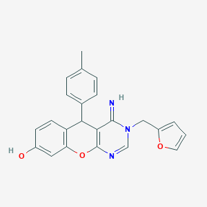 molecular formula C23H19N3O3 B357509 3-(2-furylmethyl)-4-imino-5-(4-methylphenyl)-3,5-dihydro-4H-chromeno[2,3-d]pyrimidin-8-ol CAS No. 879475-21-5