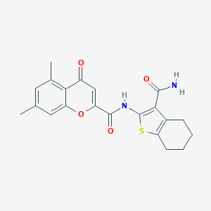N-(3-carbamoyl-4,5,6,7-tetrahydro-1-benzothiophen-2-yl)-5,7-dimethyl-4-oxochromene-2-carboxamide