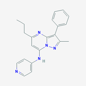 molecular formula C21H21N5 B357514 2-甲基-3-苯基-5-丙基-N-(吡啶-4-基)吡唑并[1,5-a]嘧啶-7-胺 CAS No. 903206-94-0